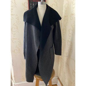 Ladies Medium Kokun Cashmere Blend  Gray Long Sweater Jacket